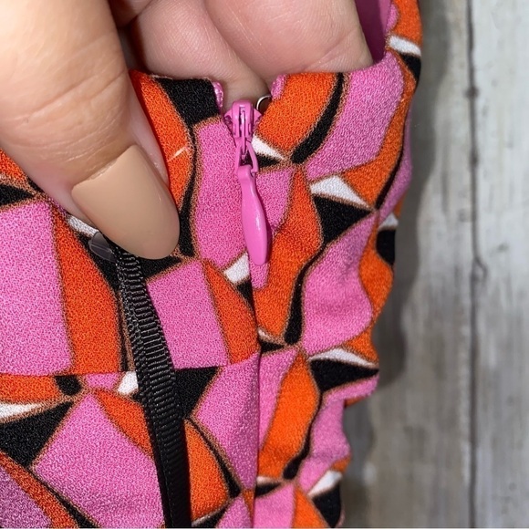 NWT Diane Von Furstenberg Pink Modern Geo Shift Dress - Picture 5 of 8